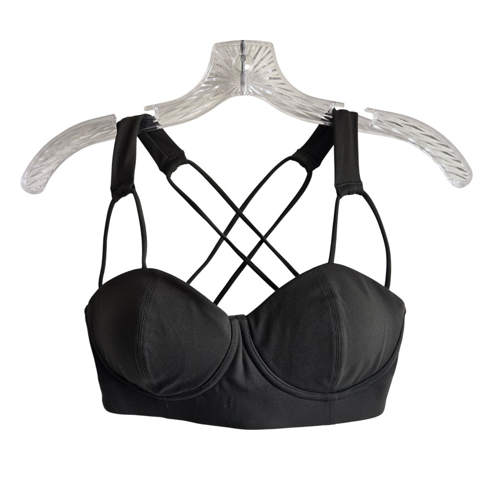 WISKII M Sports Semi Bra Women Green Excellent Strappy Underwire Bustier WS215